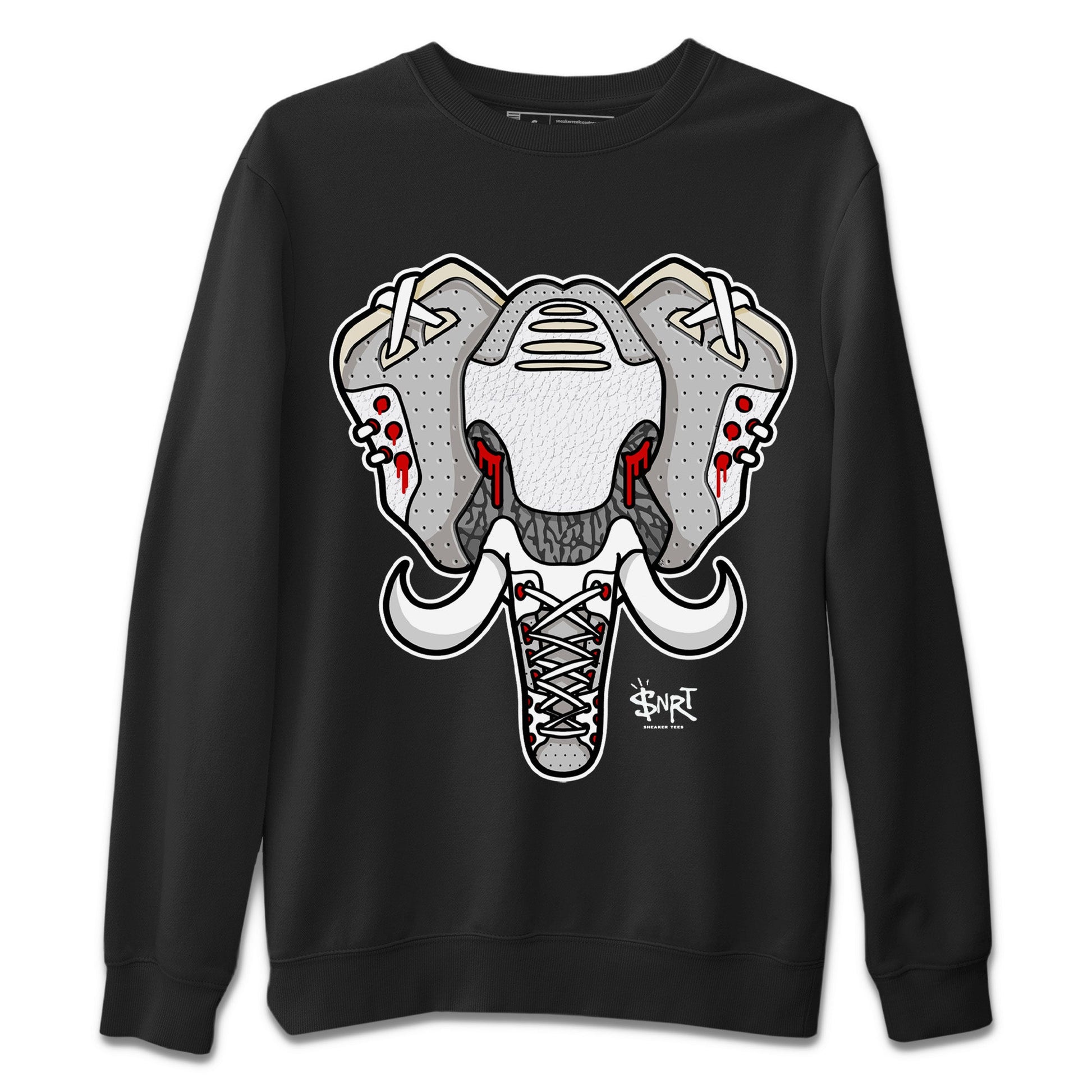Air Jordan 3 White Cement Sneaker Match Tees Elephant Symbol Sneaker Tees Air Jordan 3 Retro White Cement Sneaker Release Tees Unisex Shirts Black 2