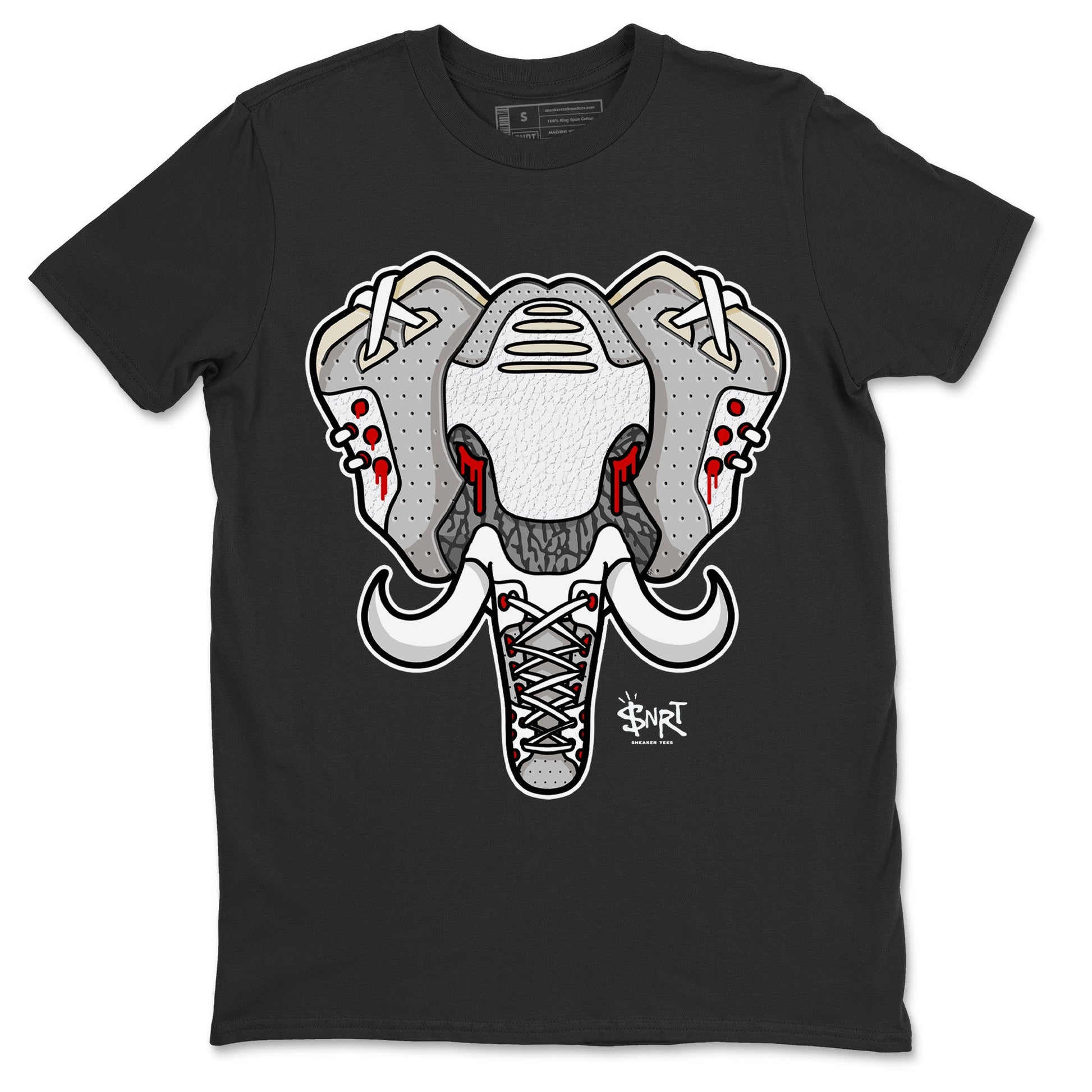 Air Jordan 3 White Cement Sneaker Match Tees Elephant Symbol Sneaker Tees Air Jordan 3 Retro White Cement Sneaker Release Tees Unisex Shirts Black 2