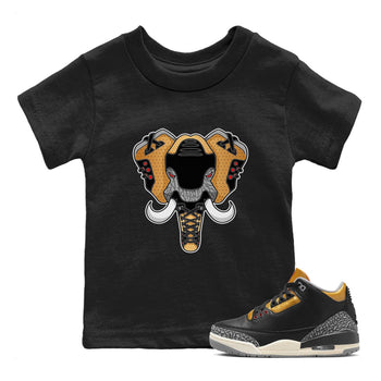 Jordan 3 Black Gold Sneaker Match Tees Elephant Symbol Sneaker Tees Jordan 3 Black Gold Sneaker Release Tees Kids Shirts