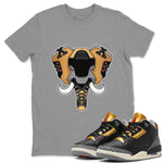 Jordan 3 Black Gold Sneaker Match Tees Elephant Symbol Sneaker Tees Jordan 3 Black Gold Sneaker Release Tees Unisex Shirts