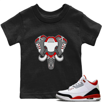 Jordan 3 Fire Red Sneaker Match Tees Elephant Symbol Sneaker Tees Jordan 3 Fire Red Sneaker Release Tees Kids Shirts