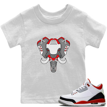 Jordan 3 Fire Red Sneaker Match Tees Elephant Symbol Sneaker Tees Jordan 3 Fire Red Sneaker Release Tees Kids Shirts