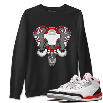 Jordan 3 Fire Red Sneaker Match Tees Elephant Symbol Sneaker Tees Jordan 3 Fire Red Sneaker Release Tees Unisex Shirts