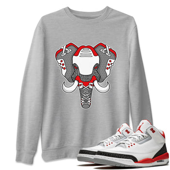 Jordan 3 Fire Red Sneaker Match Tees Elephant Symbol Sneaker Tees Jordan 3 Fire Red Sneaker Release Tees Unisex Shirts