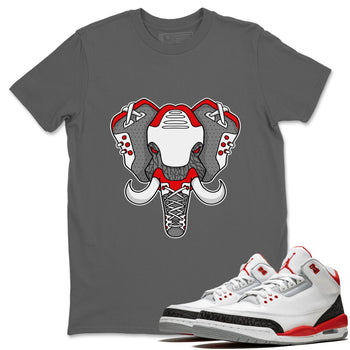 Jordan 3 Fire Red Sneaker Match Tees Elephant Symbol Sneaker Tees Jordan 3 Fire Red Sneaker Release Tees Unisex Shirts