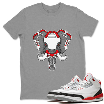 Jordan 3 Fire Red Sneaker Match Tees Elephant Symbol Sneaker Tees Jordan 3 Fire Red Sneaker Release Tees Unisex Shirts