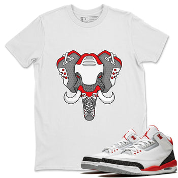 Jordan 3 Fire Red Sneaker Match Tees Elephant Symbol Sneaker Tees Jordan 3 Fire Red Sneaker Release Tees Unisex Shirts