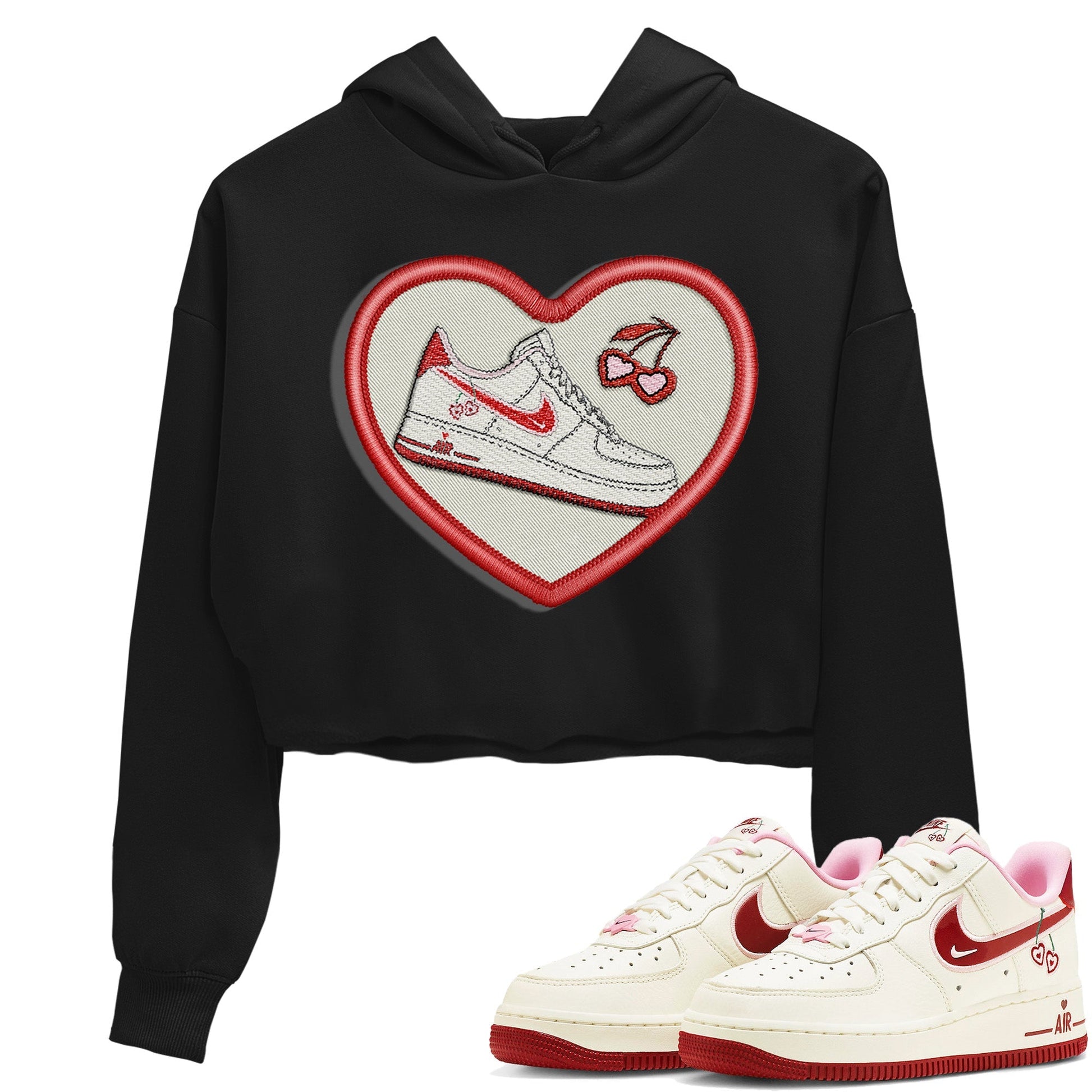 Air Force 1 Valentines Day Sneaker Match Tees Embroidery Patch Sneaker Tees Air Force 1 Valentines Day Sneaker Release Tees Women's Shirts