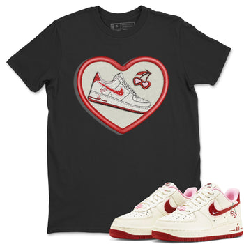 Air Force 1 Valentines Day Sneaker Match Tees Embroidery Patch Sneaker Tees Air Force 1 Valentines Day Sneaker Release Tees Unisex Shirts
