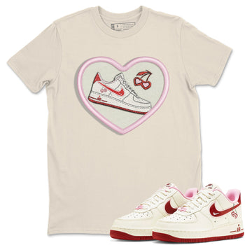 Air Force 1 Valentines Day Sneaker Match Tees Embroidery Patch Sneaker Tees Air Force 1 Valentines Day Sneaker Release Tees Unisex Shirts