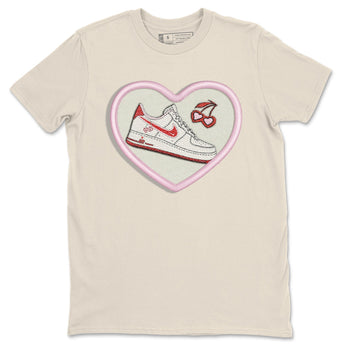 Air Force 1 Valentines Day Sneaker Match Tees Embroidery Patch Sneaker Tees Air Force 1 Valentines Day Sneaker Release Tees Unisex Shirts