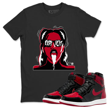 Jordan 1 Bred Patent Sneaker Match Tees Explicit Sneaker Tees Jordan 1 Bred Patent Sneaker Release Tees Unisex Shirts