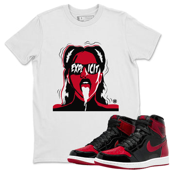 Jordan 1 Bred Patent Sneaker Match Tees Explicit Sneaker Tees Jordan 1 Bred Patent Sneaker Release Tees Unisex Shirts