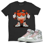 Jordan 1 Seafoam Sneaker Match Tees Fallin' Love Emoji Sneaker Tees Jordan 1 Seafoam Sneaker Release Tees Unisex Shirts