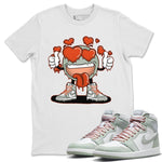 Jordan 1 Seafoam Sneaker Match Tees Fallin' Love Emoji Sneaker Tees Jordan 1 Seafoam Sneaker Release Tees Unisex Shirts