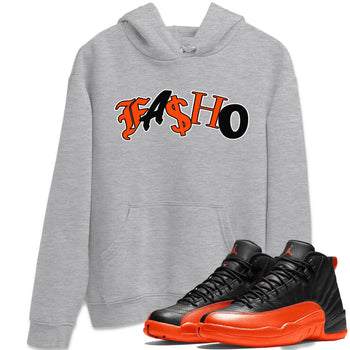 Air Jordan 12 Brilliant Orange Sneaker Match Tees Fasho Sneaker Tees AJ12 Brilliant Orange Sneaker Release Tees Unisex Shirts Heather Grey 1