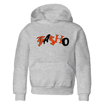 Air Jordan 12 Brilliant Orange Sneaker Match Tees Fasho Sneaker Tees AJ12 Brilliant Orange Sneaker Release Tees Kids Shirts Heather Grey 2