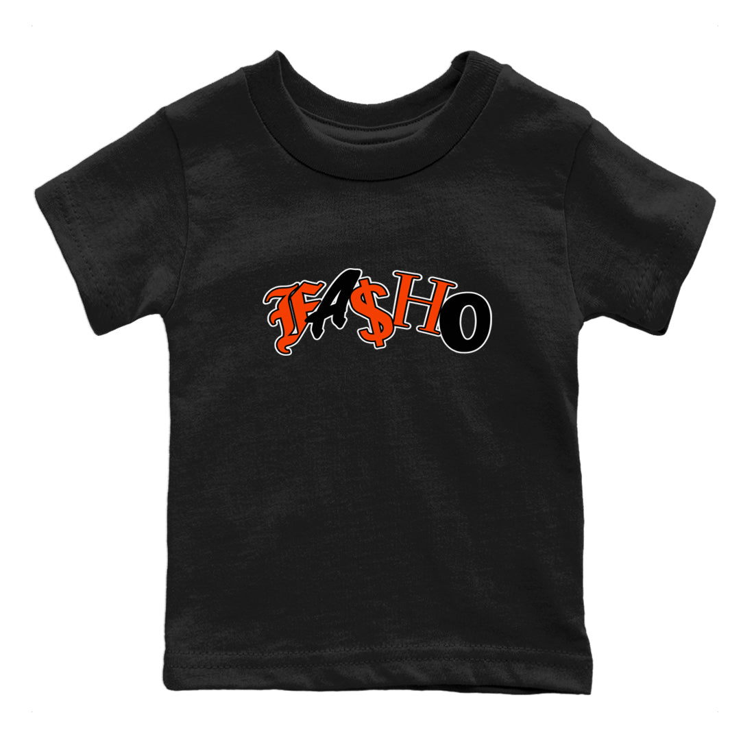 Air Jordan 12 Brilliant Orange Sneaker Match Tees Fasho Sneaker Tees AJ12 Brilliant Orange Sneaker Release Tees Kids Shirts Black 2