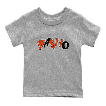 Air Jordan 12 Brilliant Orange Sneaker Match Tees Fasho Sneaker Tees AJ12 Brilliant Orange Sneaker Release Tees Kids Shirts Heather Grey 2