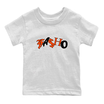 Air Jordan 12 Brilliant Orange Sneaker Match Tees Fasho Sneaker Tees AJ12 Brilliant Orange Sneaker Release Tees Kids Shirts White 2