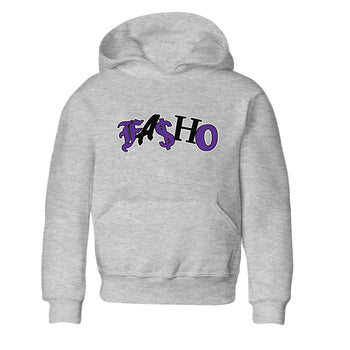 Air Jordan 12 Field Purple Sneaker Match Tees Fasho Sneaker Tees AJJordan 12 Lakers Sneaker Release Tees Kids Shirts Heather Grey 2