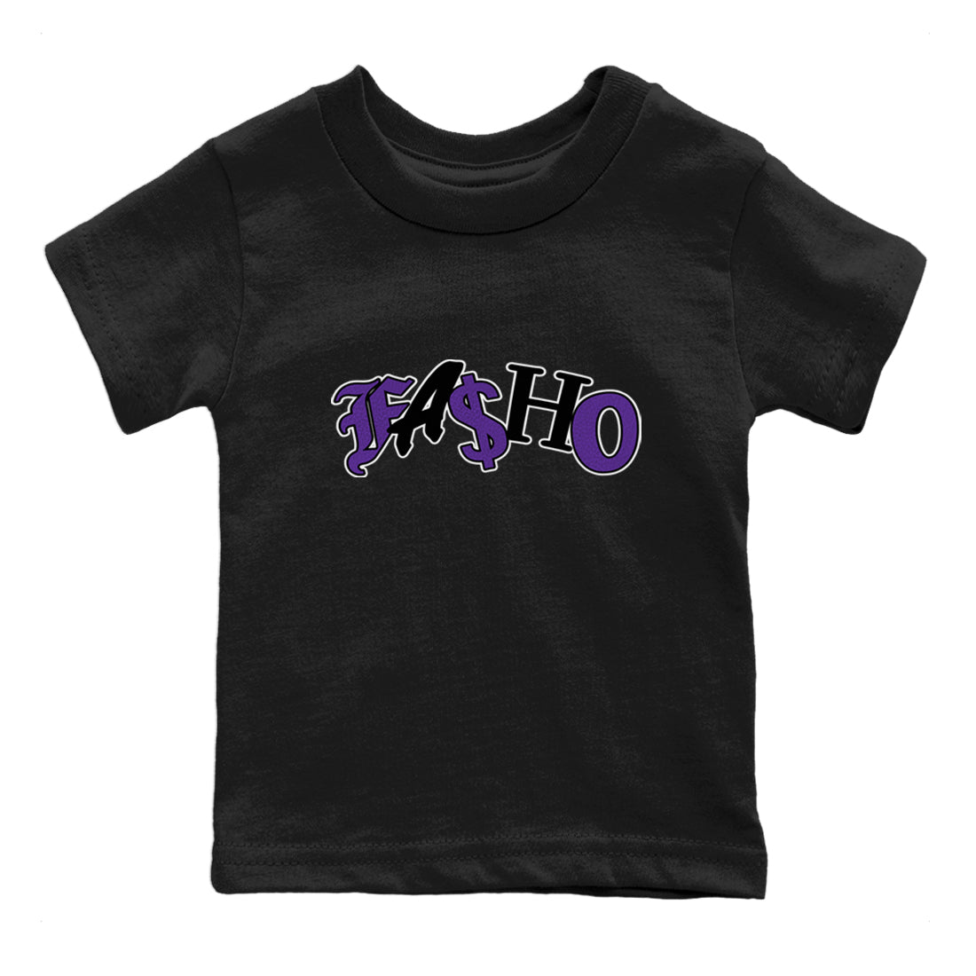 Air Jordan 12 Field Purple Sneaker Match Tees Fasho Sneaker Tees AJJordan 12 Lakers Sneaker Release Tees Kids Shirts Black 2
