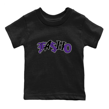 Air Jordan 12 Field Purple Sneaker Match Tees Fasho Sneaker Tees AJJordan 12 Lakers Sneaker Release Tees Kids Shirts Black 2