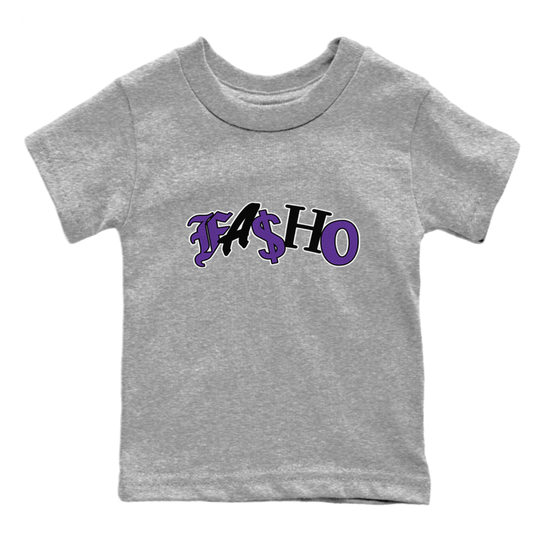 Air Jordan 12 Field Purple Sneaker Match Tees Fasho Sneaker Tees AJJordan 12 Lakers Sneaker Release Tees Kids Shirts Heather Grey 2