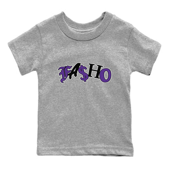 Air Jordan 12 Field Purple Sneaker Match Tees Fasho Sneaker Tees AJJordan 12 Lakers Sneaker Release Tees Kids Shirts Heather Grey 2