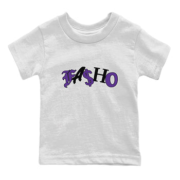 Air Jordan 12 Field Purple Sneaker Match Tees Fasho Sneaker Tees AJJordan 12 Lakers Sneaker Release Tees Kids Shirts White 2