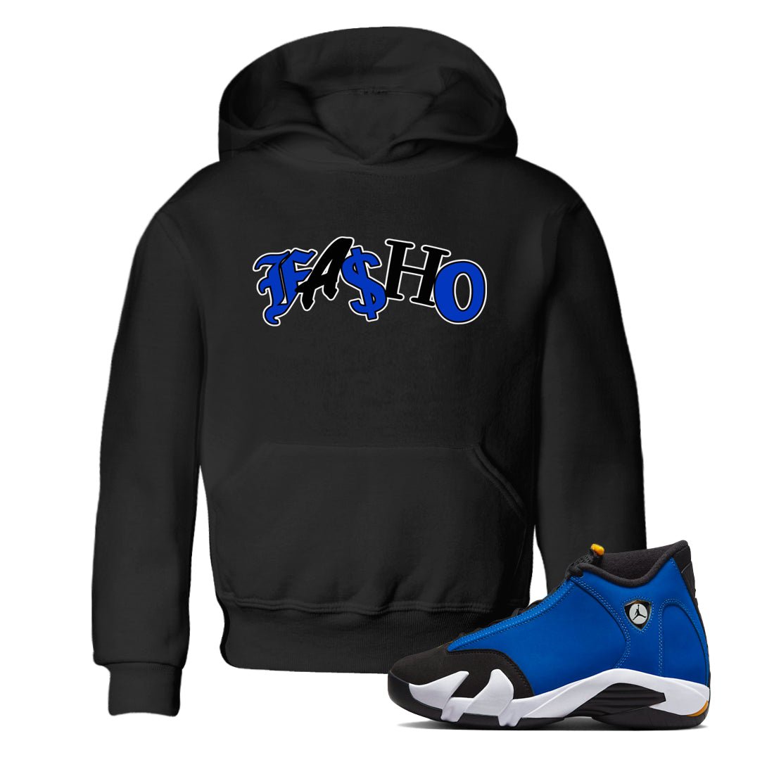 Air Jordan 14 Laney Sneaker Match Tees Fasho Sneaker Tees AJ14 Laney Sneaker Release Tees Kids Shirts Black 1