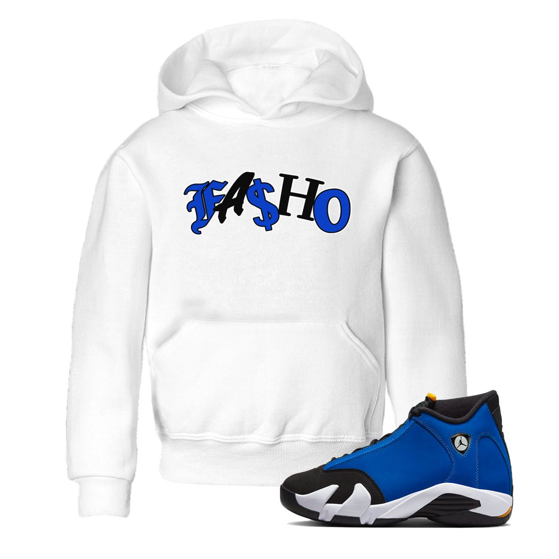 Air Jordan 14 Laney Sneaker Match Tees Fasho Sneaker Tees AJ14 Laney Sneaker Release Tees Kids Shirts White 1
