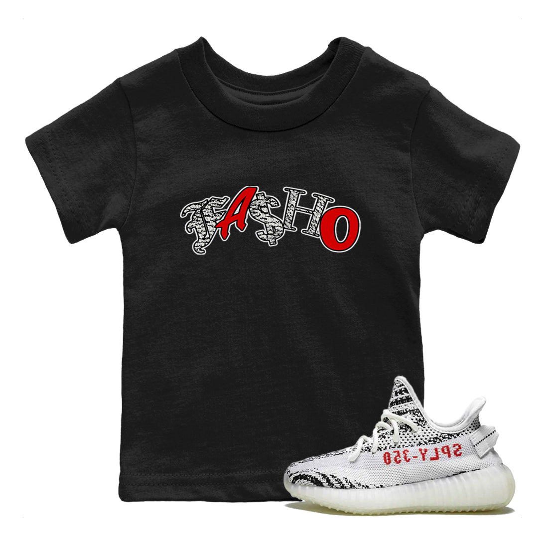 Yeezy 350 Zebra Sneaker Match Tees Fasho Sneaker Tees Yeezy Boost 350 V2 Zebra Sneaker Release Tees Kids Shirts Black 1