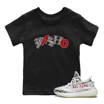 Yeezy 350 Zebra Sneaker Match Tees Fasho Sneaker Tees Yeezy Boost 350 V2 Zebra Sneaker Release Tees Kids Shirts Black 1