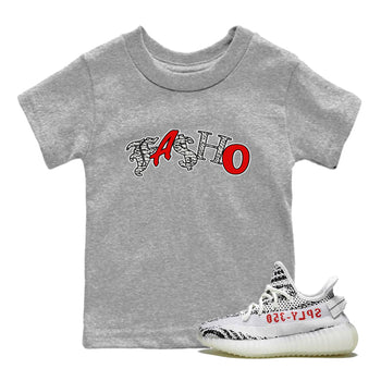 Yeezy 350 Zebra Sneaker Match Tees Fasho Sneaker Tees Yeezy Boost 350 V2 Zebra Sneaker Release Tees Kids Shirts Heather Grey 1