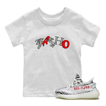 Yeezy 350 Zebra Sneaker Match Tees Fasho Sneaker Tees Yeezy Boost 350 V2 Zebra Sneaker Release Tees Kids Shirts White 1