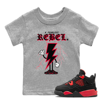 Air Jordan 4 Red Thunder Fearless Rebel Baby and Kids Sneaker Tees Jordan 4 Retro Red Thunder Kids Sneaker Tees Size Chart