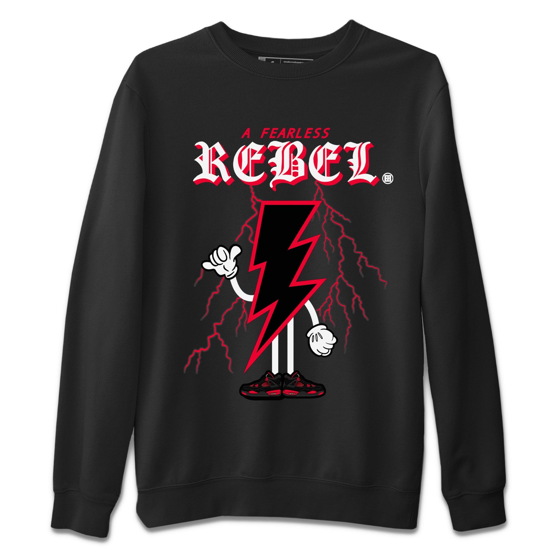 Air Jordan 4 Red Thunder Sneaker Match Tees Fearless Rebel Sneaker Tees Jordan 4 Retro Red Thunder Sneaker Release Tees Unisex Shirts Black 2