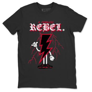 Air Jordan 4 Red Thunder Sneaker Match Tees Fearless Rebel Sneaker Tees Jordan 4 Retro Red Thunder Sneaker Release Tees Unisex Shirts Black 2