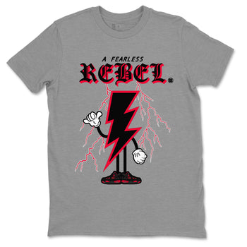 Air Jordan 4 Red Thunder Sneaker Match Tees Fearless Rebel Sneaker Tees Jordan 4 Retro Red Thunder Sneaker Release Tees Unisex Shirts Heather Grey 2