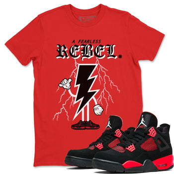 Air Jordan 4 Red Thunder Fearless Rebel Crew Neck Sneaker Tees Jordan 4 Retro Red Thunder Sneaker T-Shirts Washing and Care Tip