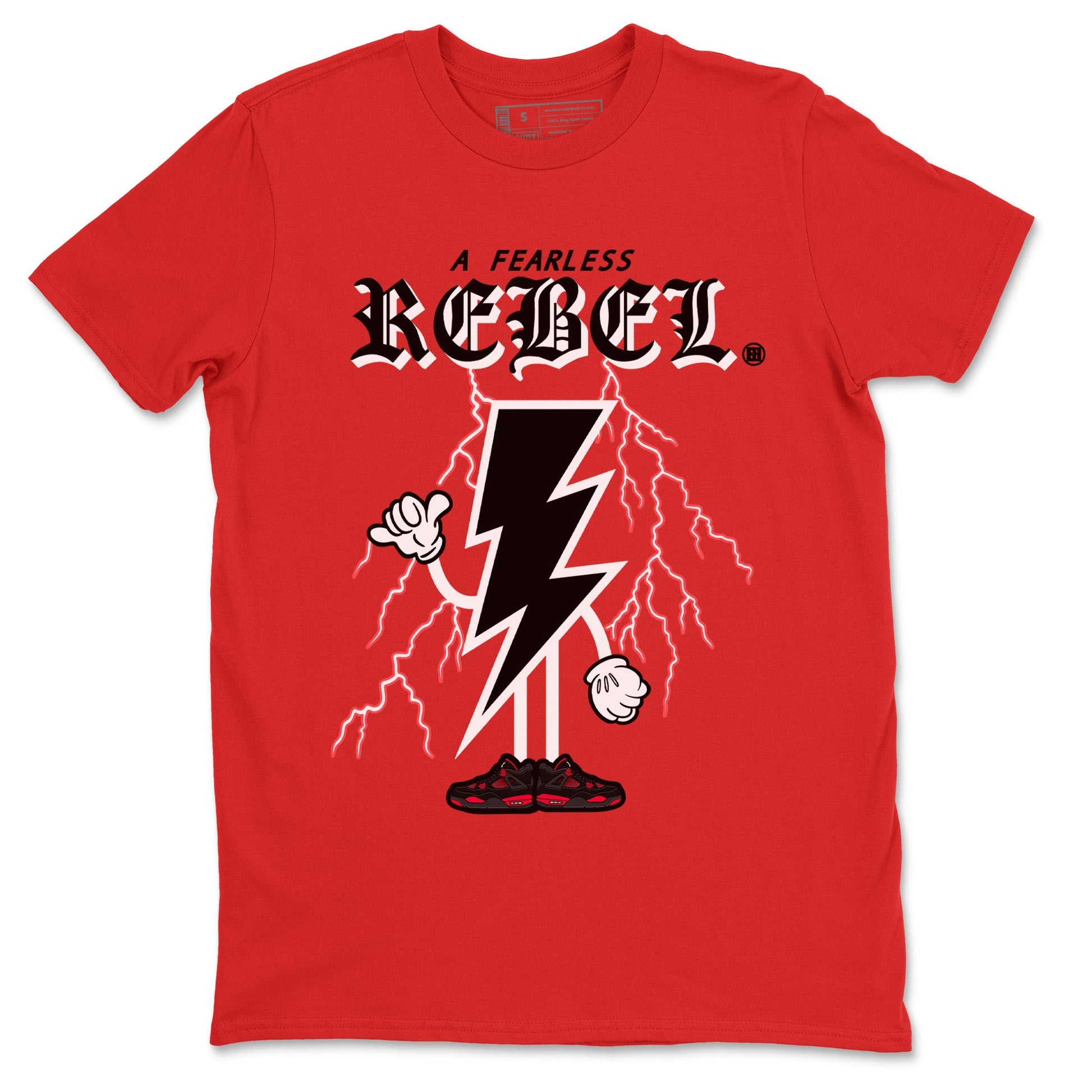 Air Jordan 4 Red Thunder Sneaker Match Tees Fearless Rebel Sneaker Tees Jordan 4 Retro Red Thunder Sneaker Release Tees Unisex Shirts Red 2