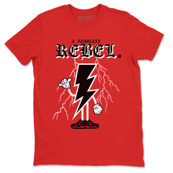 Air Jordan 4 Red Thunder Sneaker Match Tees Fearless Rebel Sneaker Tees Jordan 4 Retro Red Thunder Sneaker Release Tees Unisex Shirts Red 2