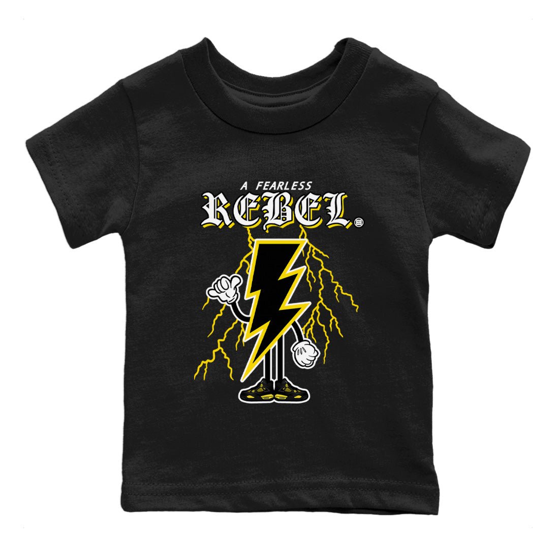Air Jordan 4 Thunder Sneaker Match Tees Fearless Rebel Sneaker Tees Air Jordan 4 Retro Thunder Sneaker Release Tees Kids Shirts Black 2