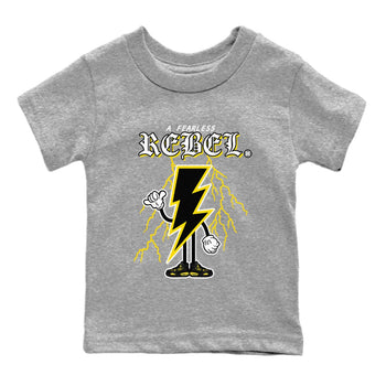 Air Jordan 4 Thunder Sneaker Match Tees Fearless Rebel Sneaker Tees Air Jordan 4 Retro Thunder Sneaker Release Tees Kids Shirts Heather Grey 2
