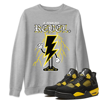 Air Jordan 4 Thunder Sneaker Match Tees Fearless Rebel Sneaker Tees Air Jordan 4 Retro Thunder Sneaker Release Tees Unisex Shirts Heather Grey 1