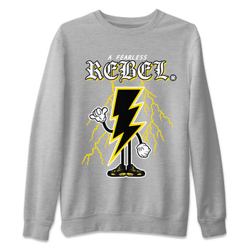 Air Jordan 4 Thunder Sneaker Match Tees Fearless Rebel Sneaker Tees Air Jordan 4 Retro Thunder Sneaker Release Tees Unisex Shirts Heather Grey 2