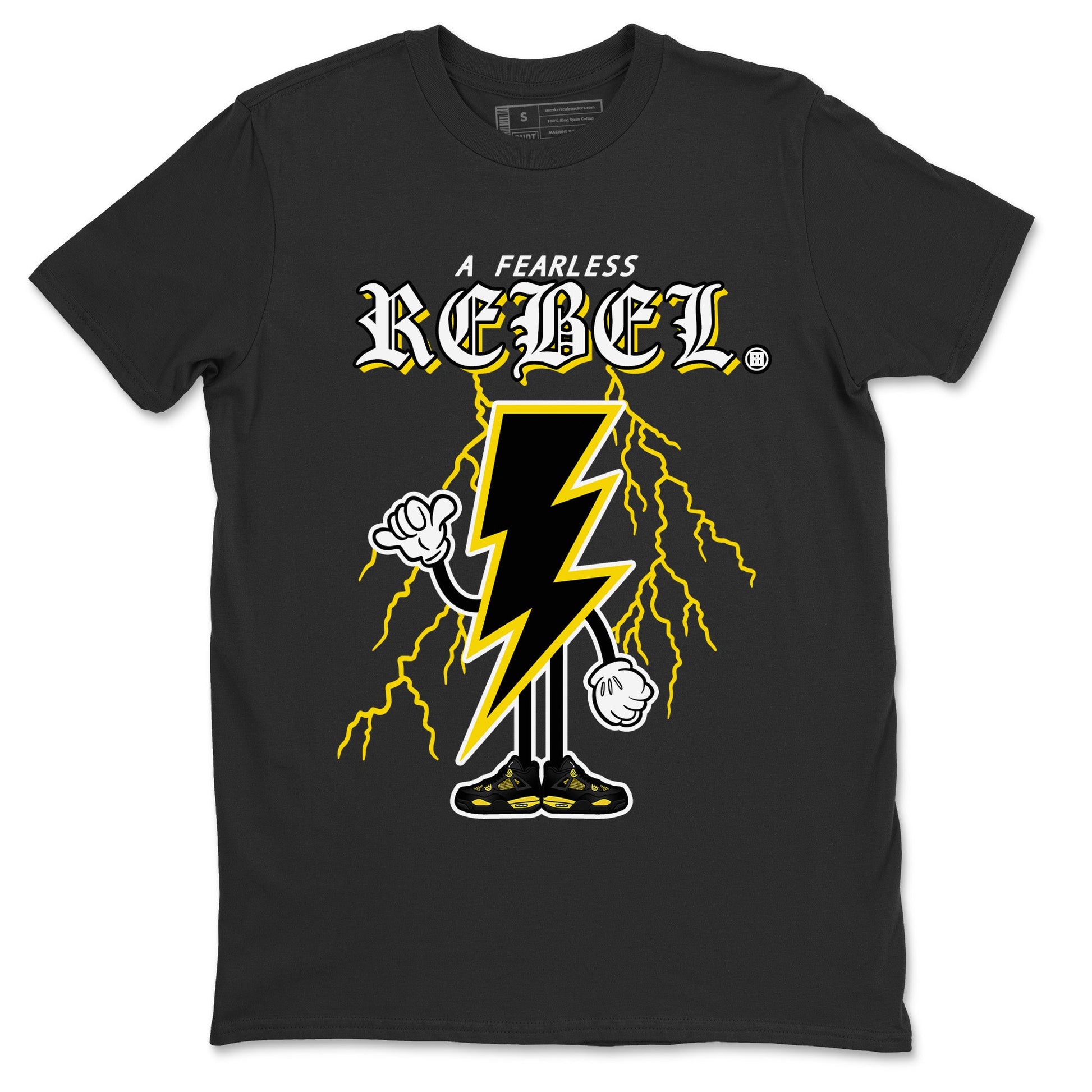 Air Jordan 4 Thunder Sneaker Match Tees Fearless Rebel Sneaker Tees Air Jordan 4 Retro Thunder Sneaker Release Tees Unisex Shirts Black 2