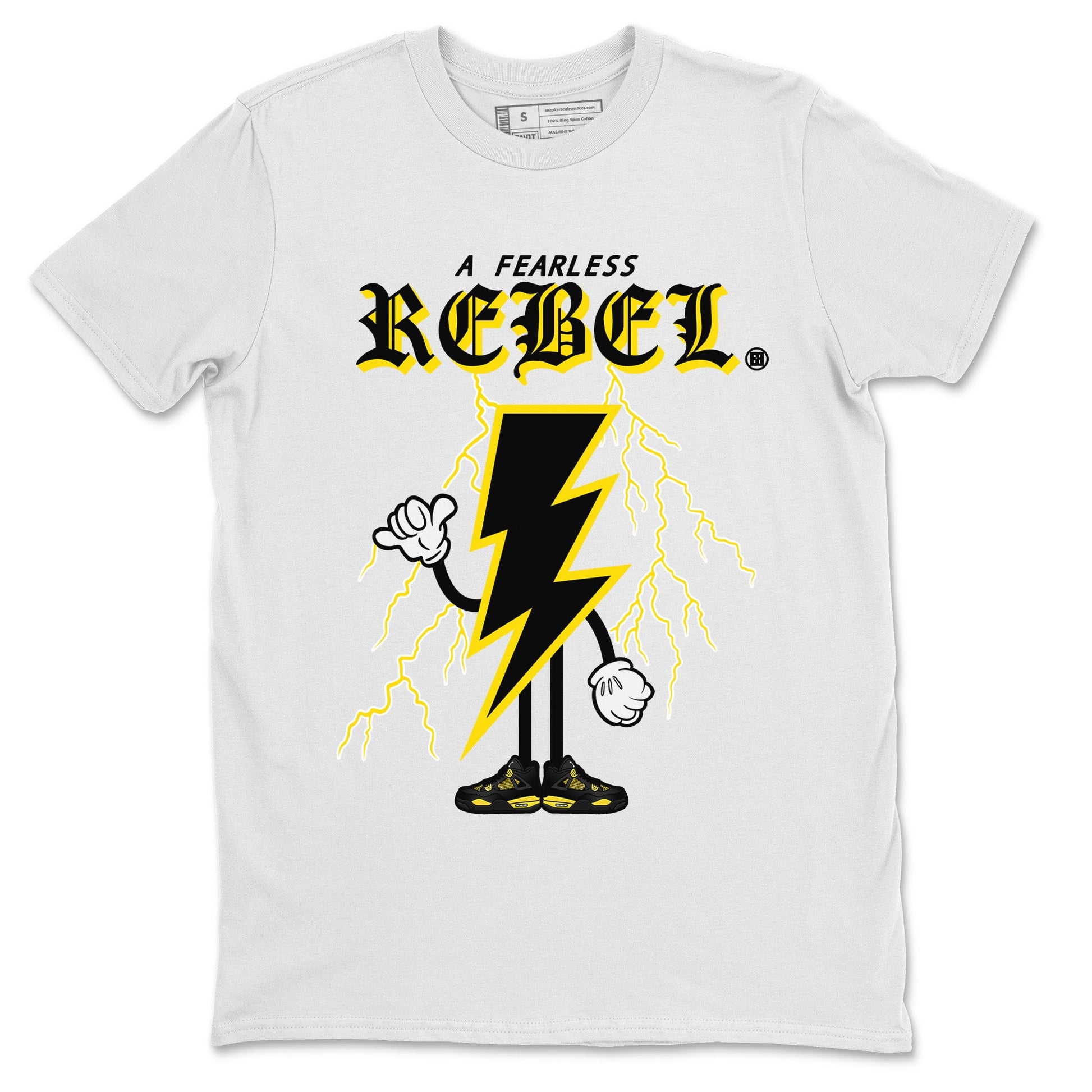 Air Jordan 4 Thunder Sneaker Match Tees Fearless Rebel Sneaker Tees Air Jordan 4 Retro Thunder Sneaker Release Tees Unisex Shirts White 2