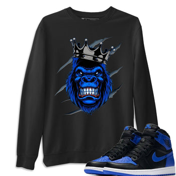 Jordan 1 Royal Black Sneaker Match Tees Ferocious Gorilla Sneaker Tees Jordan 1 Royal Black Sneaker Release Tees Unisex Shirts